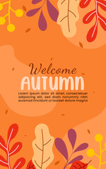 Fototapeta premium Orange Autumn Foliage Background with Natural Leaf Elements