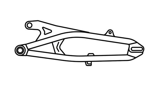 Motorcycle Swingarm Line Art Illustration - Rear Suspension Component