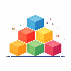 Obraz premium Colorful Stacked Cubes Pyramid