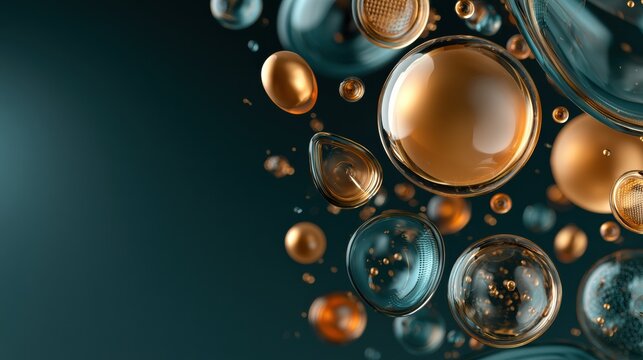 Conceptual render shows various contraceptive methods on a dark background, illuminated by teal and amber glows for a medical vibe.