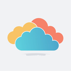Obraz premium Stylized Colorful Clouds Icon