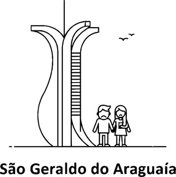 Memorial monument with children figures in Sao Geraldo do Araguaia
