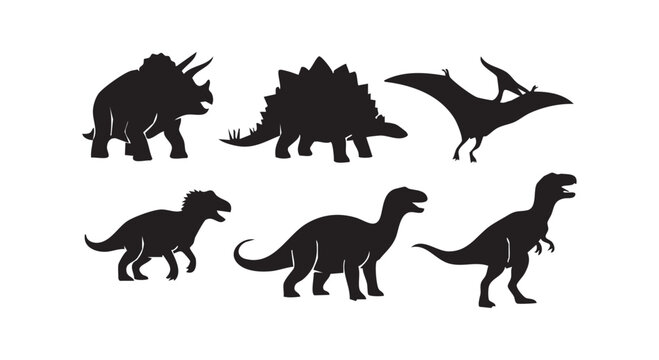 Dinosaur collection showcasing triceratops stegosaurus pterodactyl brachiosaurus and tyrannosaurus rex reptile species.