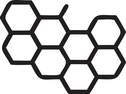 Black honeycomb pattern, hexagonal cells, geometric design, honeybee nest