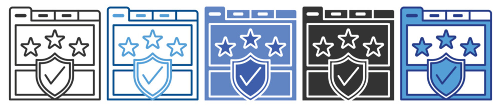 Website authority icon set multiple style collection