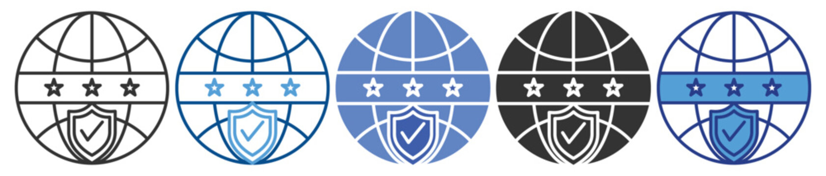 Web security icon set multiple style collection