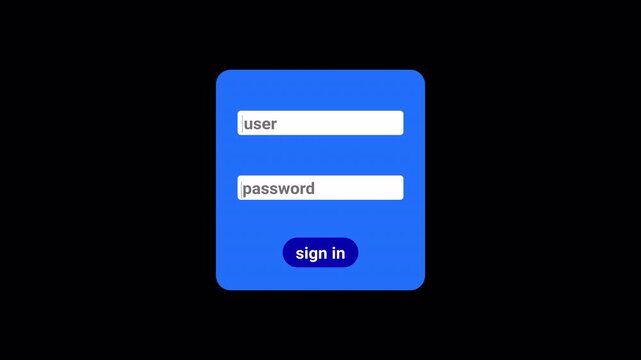 Enter your user password web interface animation, empty user password for authentication cyber security protection.