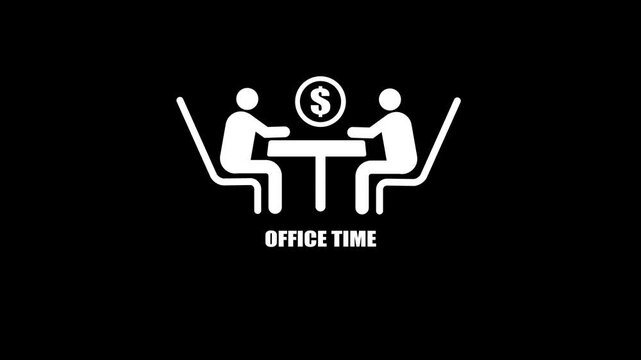 Business professionals negotiating money deal at office desk, animated business negotiation