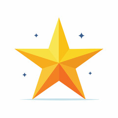 Obraz premium Golden Star Icon with Sparkles