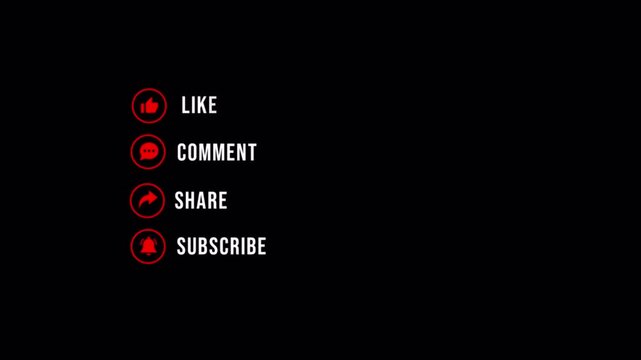 like comment share subscribe, social media overlay, engagement button animation, content creator elements, transparent interface display