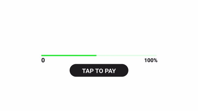 Payment success icon sign animation on transparent background, payment done loading bar with check green check marks animated.