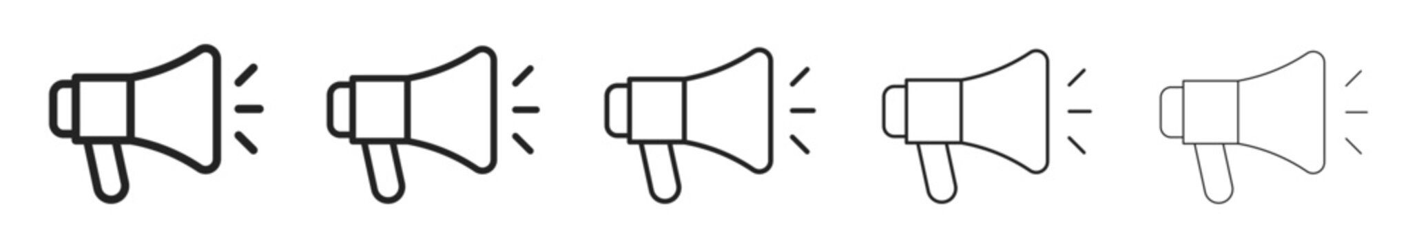 megaphone opacity step. megaphone icon opacity step for audio volume adjust or sound fade