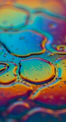 Fototapeta premium Vibrant colorful oil drop patterns macro.