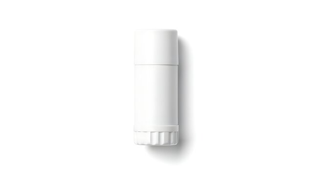 white plastic deodorant stick isolated on white background