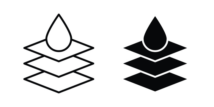 Absorbent layer icon concept pack in line and solid icons