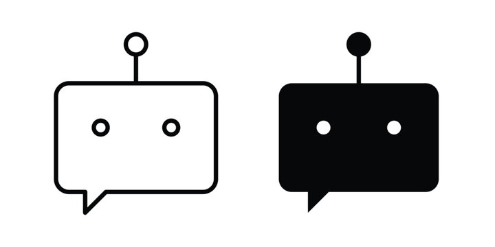 Ai chat bot icon concept pack in line and solid icons