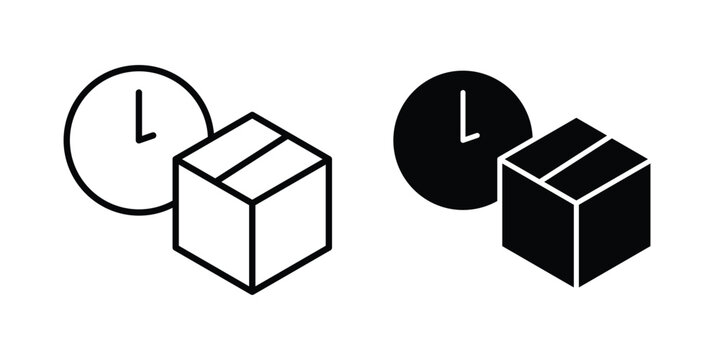 Delivery time icon concept pack in line and solid icons