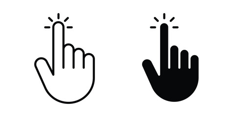 Obraz premium Finger press icon concept pack in line and solid icons
