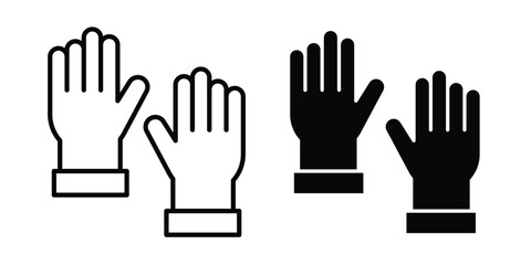Fototapeta premium Gloves icon concept pack in line and solid icons