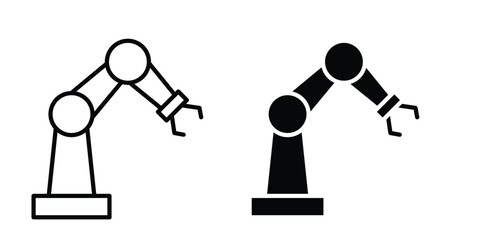 Industrial robot icon concept pack in line and solid icons © Surya