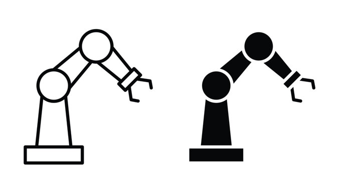 Industrial robot icon concept pack in line and solid icons