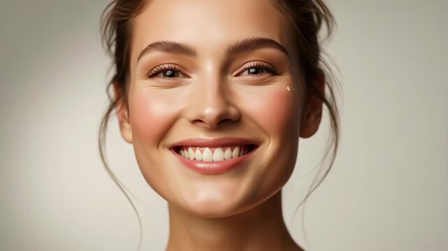 Woman with different facial expressions.