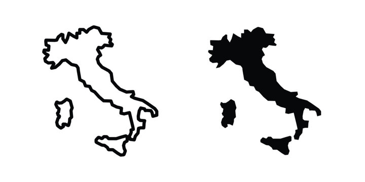 Italy map icon concept pack in line and solid icons