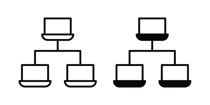 Local network icon concept pack in line and solid icons