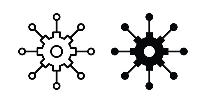 Microservices icon concept pack in line and solid icons