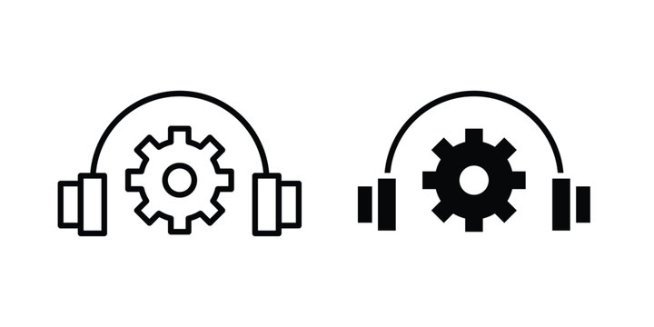 Tech support icon concept pack in line and solid icons