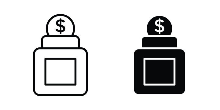 tip jar icon concept pack in line and solid icons