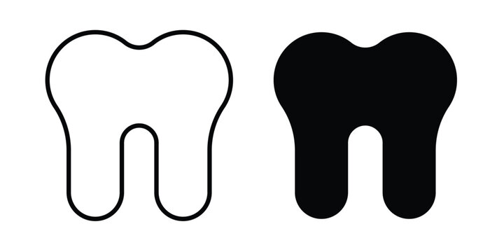 Tooth icon concept pack in line and solid icons