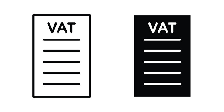 Value added tax VAT icon concept pack in line and solid icons