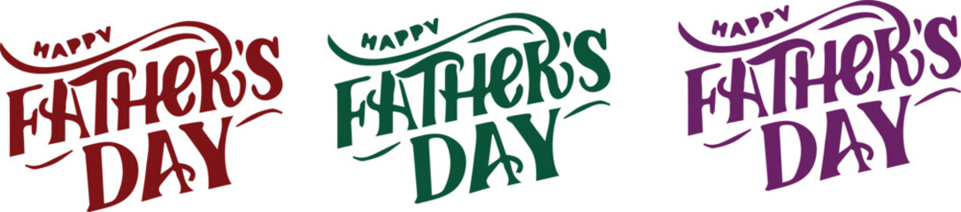 Happy father's day colorful typography set © naima islam