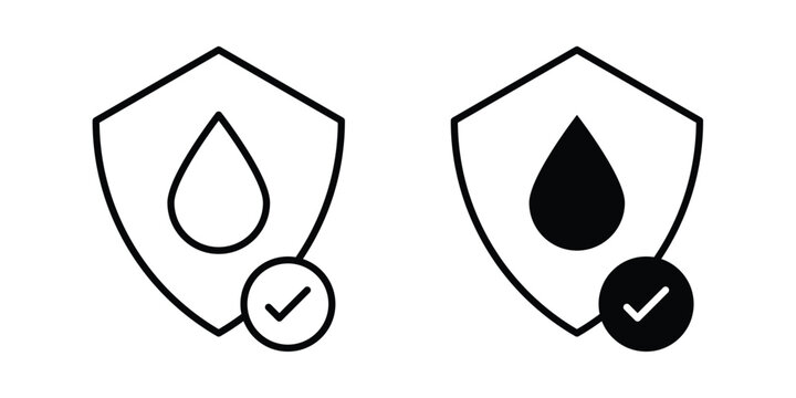 Water resistant icon concept pack in line and solid icons