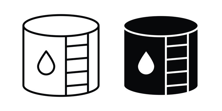 Water tank icon concept pack in line and solid icons