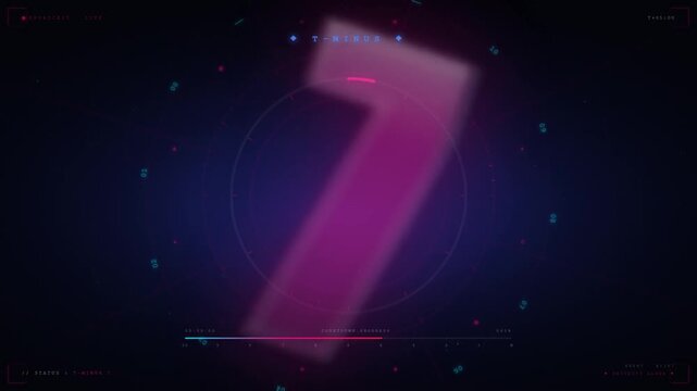 Broadcast countdown sequence with we are live celebration confetti and event ignition complete animation