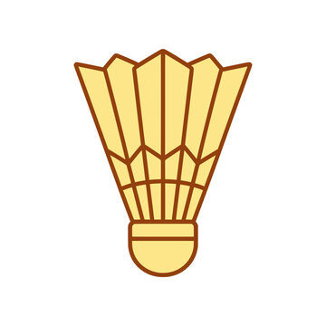 Minimal badminton shuttlecock icon with clean feather segments and rounded base. Symmetric flat SVG design ideal for sports apps, badminton graphics, and competition visuals.