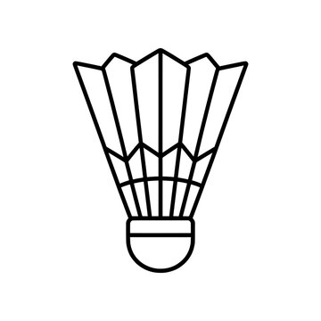 Minimal badminton shuttlecock icon with clean feather segments and rounded base. Symmetric flat SVG design ideal for sports apps, badminton graphics, and competition visuals.