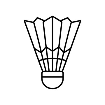 Minimal badminton shuttlecock icon with clean feather segments and rounded base. Symmetric flat SVG design ideal for sports apps, badminton graphics, and competition visuals.