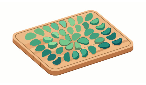Modern Laba Sweet Sour Garlic on Wooden Board Vector Design