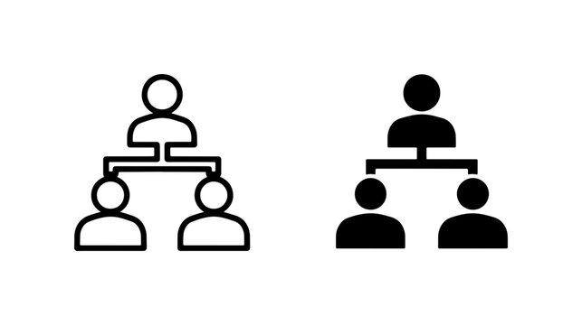 Organizational Chart Icons. Team Structure, Hierarchy, Management. Vector Set.