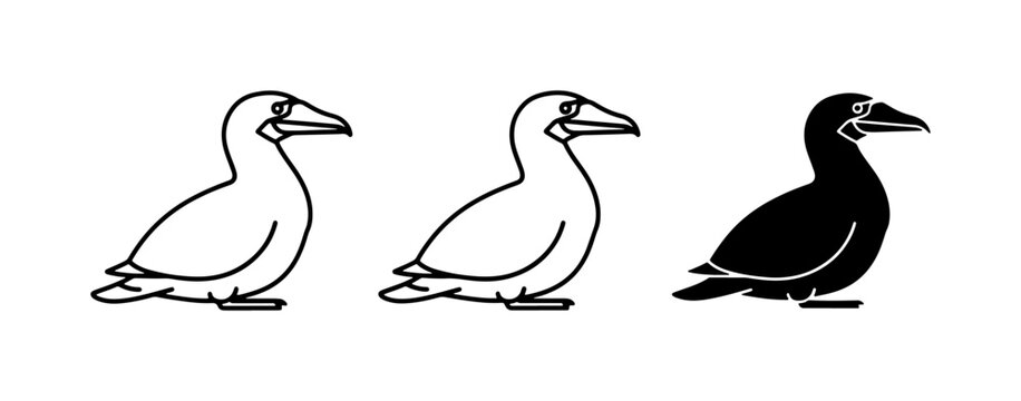 Seabird Icons, Bird Silhouettes, Nautical Graphics