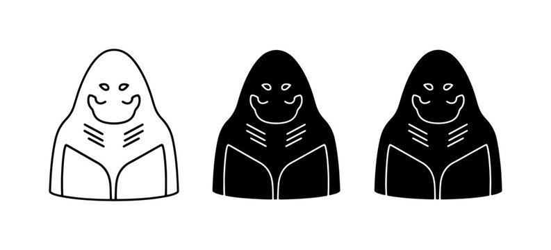Cryptid Icons, Bigfoot Silhouette, Mythical Creature Vector Art