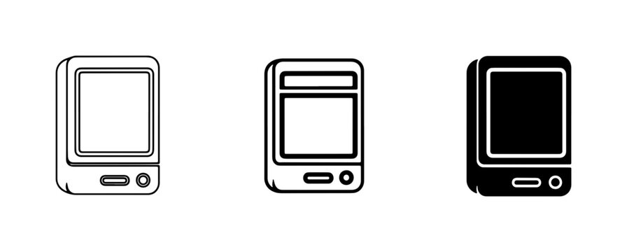 Digital Scale Icons, Kitchen Weighing Device Vector Graphics