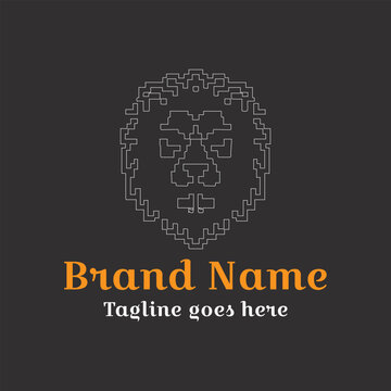 Line art skull logo. Fully vector file. CMYK color mode. Editable color. Easy to download.
