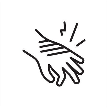 Itchy skin thin line icon for itching, dermatitis and skin irritation. Editable stroke. Vector illustration.