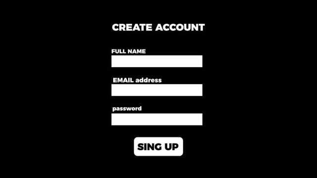 Modern Create Account Signup Form UI Design on Black Background