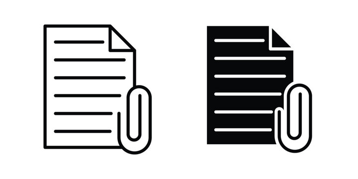 Attach document icon For Web And UI, Simple Icons