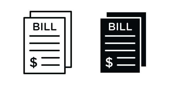Bills icon For Web And UI, Simple Icons